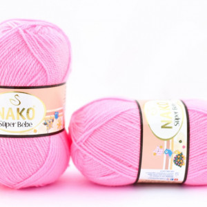 Fir de tricotat sau crosetat - Fire tip mohair din acril Nako SUPER BEBE ROZ 11158 - Img 2