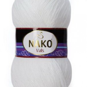 Fir de tricotat sau crosetat - Fire tip mohair din acril premium Nako VALS ALB 208