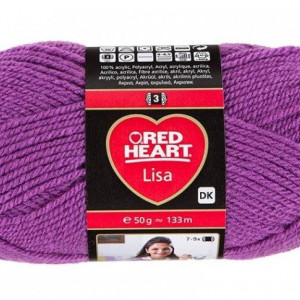 Fir de tricotat sau crosetat - Fire tip mohair din acril RED HEART LISA UNI MOV 5673