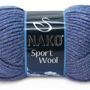 Fir de tricotat sau crosetat - Fire tip mohair din acril si lana Nako Sport Wool ALBASTRU 23162