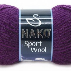 Fir de tricotat sau crosetat - Fire tip mohair din acril si lana Nako Sport Wool MOV 3260