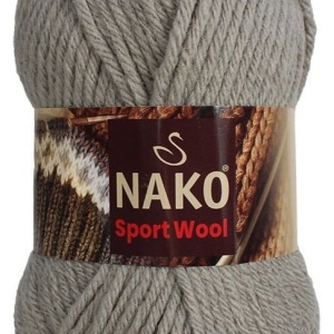 Fir de tricotat sau crosetat - Fire tip mohair din acril si lana Nako Sport Wool GRI 10342