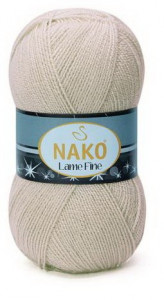 Fir de tricotat sau crosetat - Fire tip mohair din acril si poliester metalic NAKO LAME FINE BEJ 6858