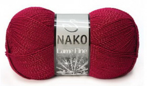 Fir de tricotat sau crosetat - Fire tip mohair din acril si poliester metalic NAKO LAME FINE VISINIU 3630