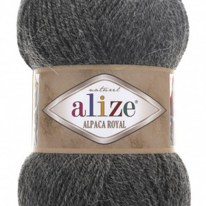 Fir de tricotat sau crosetat - Fire tip mohair din alpaca 30%, lana 15%, acril 55% Alize Alpaca Royal GRI 182