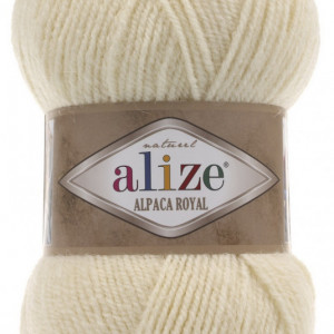 Fir de tricotat sau crosetat - Fire tip mohair din alpaca 30%, lana 15%, acril 55% Alize Alpaca Royal CREAM 01