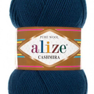 Fir de tricotat sau crosetat - Fire tip mohair din lana 100%, Alize CASHMIRA ALBASTRU 215