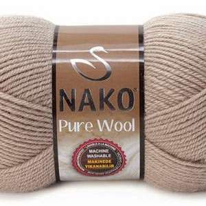 Fir de tricotat sau crosetat - Fire tip mohair din lana 100% Nako PURE WOOL BEJ 257