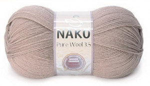 Fir de tricotat sau crosetat - Fire tip mohair din lana 100% Nako PURE WOOL 3,5 BEJ 257