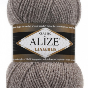Fir de tricotat sau crosetat - Fire tip mohair din lana 49% si acril 51% Alize Lanagold Bej 650