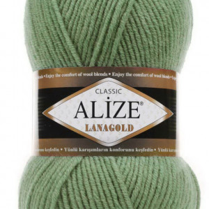 Fir de tricotat sau crosetat - Fire tip mohair din lana 49% si acril 51% Alize Lanagold Verde 180