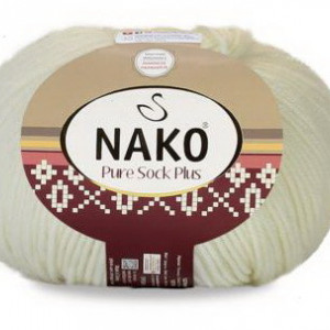 Fir de tricotat sau crosetat - Fire tip mohair din lana si polyamida Nako PURE SOCK PLUS CREAM 2378