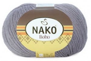 Fir de tricotat sau crosetat - Fire tip mohair din lana si polyamida Nako BOHO MOV 12535