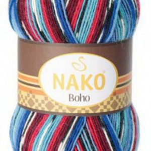 Fir de tricotat sau crosetat - Fire tip mohair din lana si polyamida Nako BOHO mix 81254