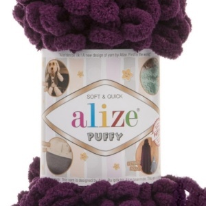 Fir de tricotat - Fire tip mohair din acril ALIZE PUFFY MOV 111