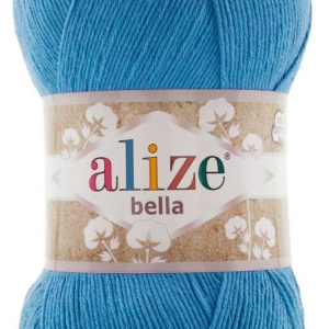 Fir de tricotat sau crosetat - Fir BUMBAC 100% ALIZE BELLA 100 - ALBASTRU 245