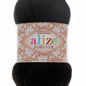 Fir de tricotat sau crosetat - Fir microfibra ALIZE FOREVER NEGRU 60