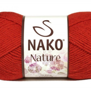 Fir de tricotat sau crosetat - Fire amestec Bumbac + Acril + Vascoza NAKO NATURE Rosu 10055