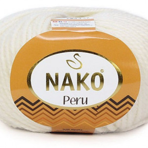 Fir de tricotat sau crosetat - Fire din amestec alpaca, lana si acril Nako Peru - CREAM COD 6730