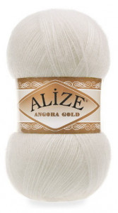 Fir de tricotat sau crosetat - Fire tip mohair din acril Alize Angora Gold CREAM 450