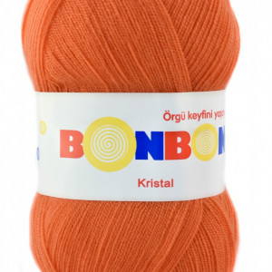 Fir de tricotat sau crosetat - Fire tip mohair din acril BONBON KRISTAL portocaliu 98212