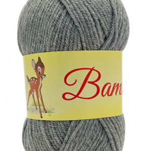 Fir de tricotat sau crosetat - Fire tip mohair din acril CANGURO - BAMBY GRI 341