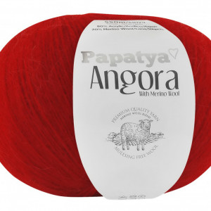 Fir de tricotat sau crosetat - Fire tip mohair din acril Kamgarn Papatya Angora ROSU 3080
