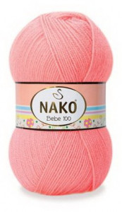 Fir de tricotat sau crosetat - Fire tip mohair din acril Nako Baby Bebe 100 CORAI NEON 11157