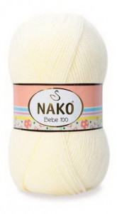 Fir de tricotat sau crosetat - Fire tip mohair din acril Nako Baby crem 256
