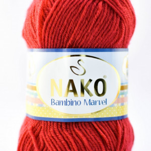 Fir de tricotat sau crosetat - Fire tip mohair din acril Nako Baby MARVEL ROSU 11013