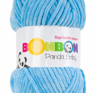 Fir de tricotat sau crosetat - Fire tip mohair din acril NAKO BONBON PANDA BABY BLEO 3123