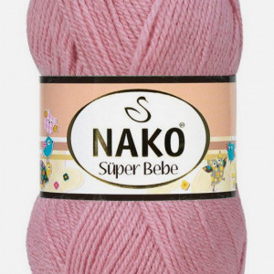 Fir de tricotat sau crosetat - Fire tip mohair din acril Nako SUPER BEBE ROZ 247