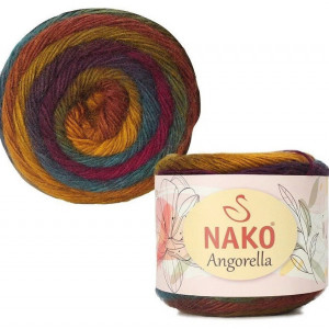 Fir de tricotat sau crosetat - Fire tip mohair din acril premium Nako ANGORELLA DEGRADE 87530