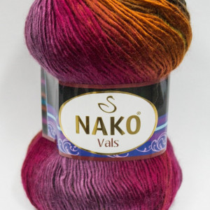 Fir de tricotat sau crosetat - Fire tip mohair din acril premium Nako VALS DEGRADE 86464