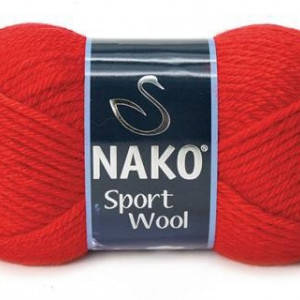 Fir de tricotat sau crosetat - Fire tip mohair din acril si lana Nako Sport Wool ROSU 1140