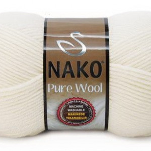 Fir de tricotat sau crosetat - Fire tip mohair din lana 100% Nako PURE WOOL ALB 208
