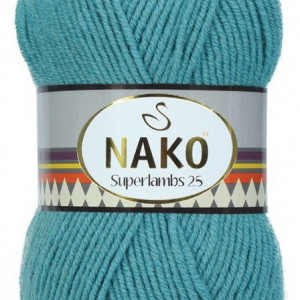 Fir de tricotat sau crosetat - Fire tip mohair din lana 25% si acril 75% Nako Superlambs 25 TURQUAZ 6674