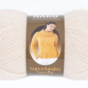 Fir de tricotat sau crosetat - Fire tip mohair din lana 50% si acril 50% Nako Superlambs Special bej 2250