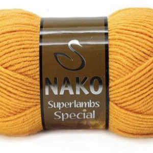Fir de tricotat sau crosetat - Fire tip mohair din lana 50% si acril 50% Nako Superlambs Special MUSTAR 1380