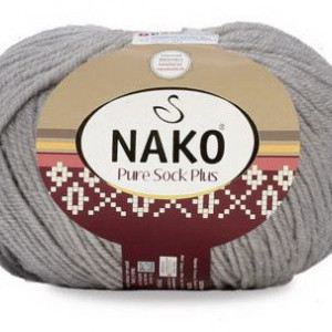 Fir de tricotat sau crosetat - Fire tip mohair din lana si polyamida Nako PURE SOCK PLUS GRI 3298