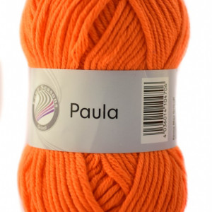 Fir de tricotat sau crosetat - PAULA UNI by GRUNDL PORTOCALIU - 16 (FLUO)