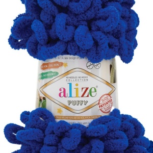 Fir de tricotat - Fire tip mohair din acril ALIZE PUFFY ALBASTRU 984