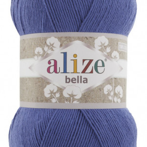 Fir de tricotat sau crosetat - Fir BUMBAC 100% ALIZE BELLA 100 - ALBASTRU 333