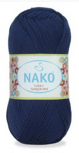 Fir de tricotat sau crosetat - Fir BUMBAC 100% NAKO SOLARE AMIGURUMI ALBASTRU 6955
