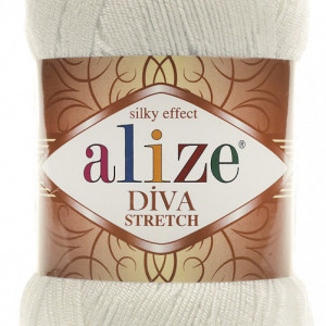 Fir de tricotat sau crosetat - Fir microfibra ALIZE DIVA STRETCH CREAM 62