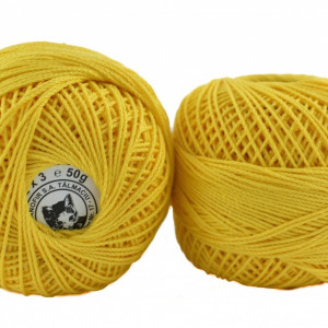 Fir de tricotat sau crosetat - Fire Bumbac 100% ANGELICA ROMANOFIR BOBINA GALBEN 1310 - Img 2