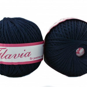 Fir de tricotat sau crosetat - Fire Bumbac 100% FLAVIA ROMANOFIR BOBINA BLEUMARIN 108 - Img 2