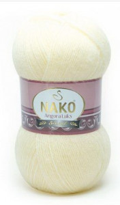 Fir de tricotat sau crosetat - Fire tip mohair acril NAKO ANGORA LUKS CREAM 256