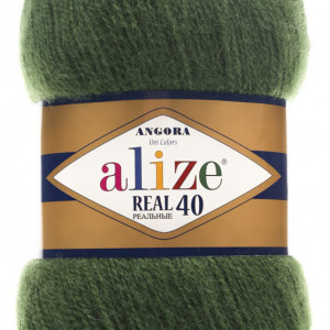 Fir de tricotat sau crosetat - Fire tip mohair din acril Alize Angora Real 40 Verde 563