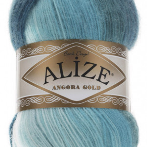 Fir de tricotat sau crosetat - Fire tip mohair din acril Alize Angora Gold Batik degrade 1892